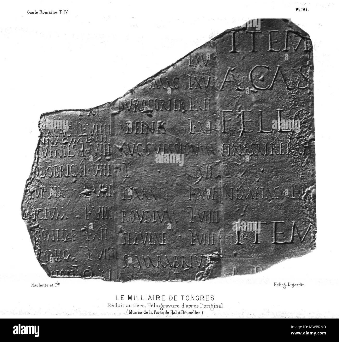 160 Desjardins - Le milliaire de Tongres - héliogravure d'onu estampage originale - 1893 Foto Stock 160 Desjardins - Le milliaire de Tongres - héliogravure d'onu estampage originale - 1893 Foto Stock