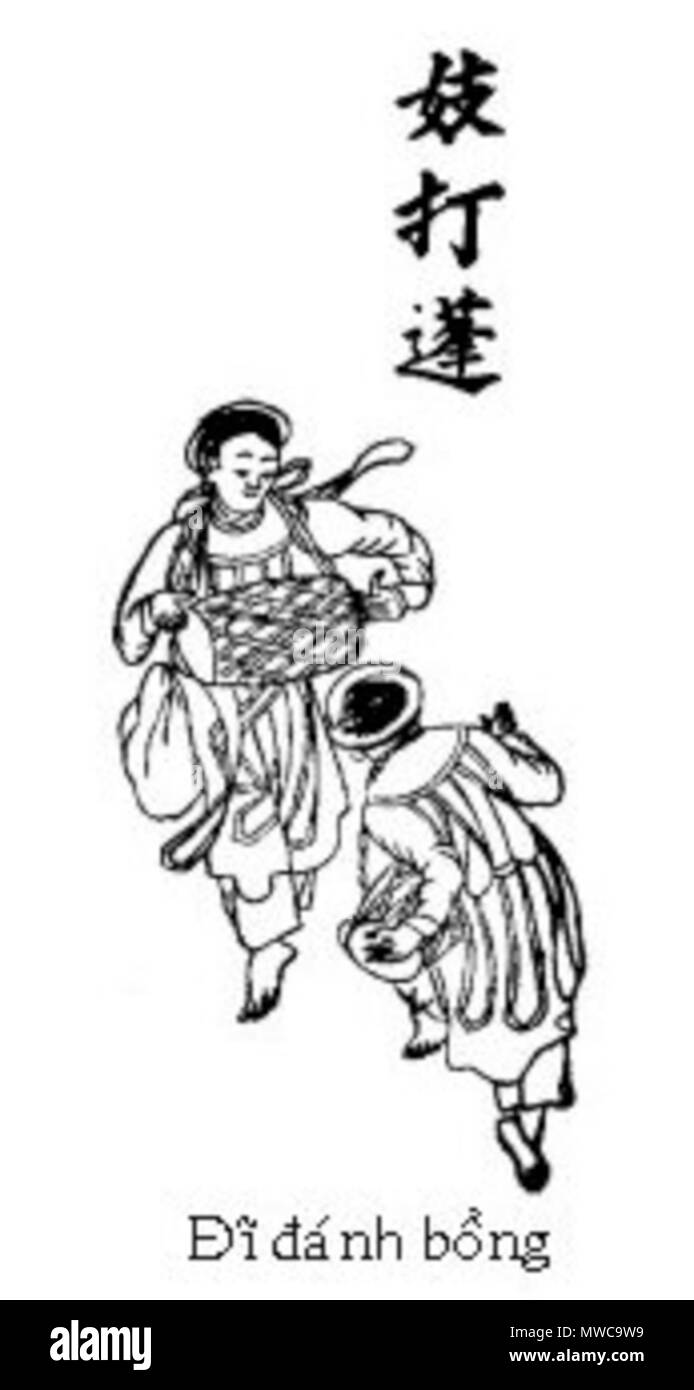 . Tiếng Việt: Đĩ đánh bồng . 1900s. Sconosciuto 162 Didanhbongc Foto Stock