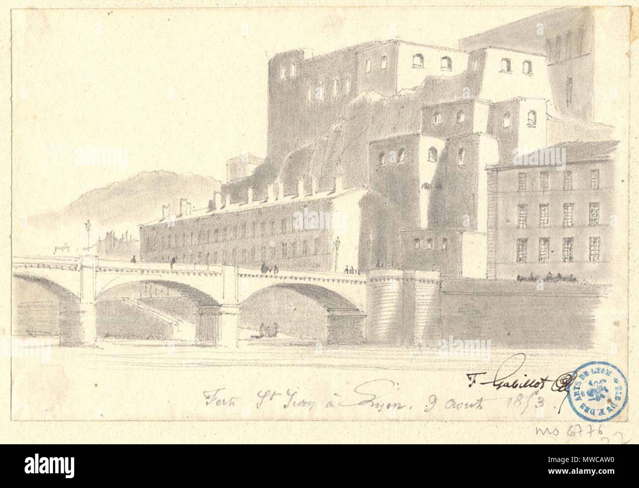 212 Fort Saint-Jean à Lyon, 9 août 1853 Foto Stock