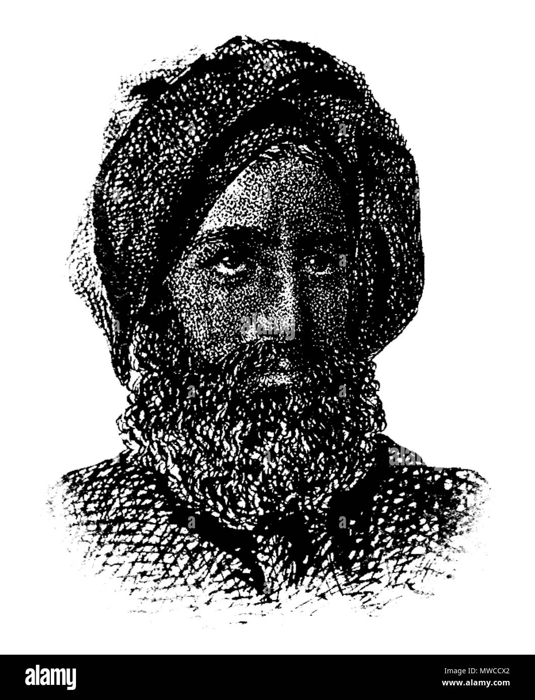 . Inglese: XIX secolo foto-riproduzione di un cinquecentesco ritratto, eventualmente raffigurante il Georgian warlord Giorgi Saakadze sotto il Ottoman service . 28 gennaio 2014, 00:46:37. Anonimo 244 Giorgi Saakadze Grand Mouravi trasp Foto Stock