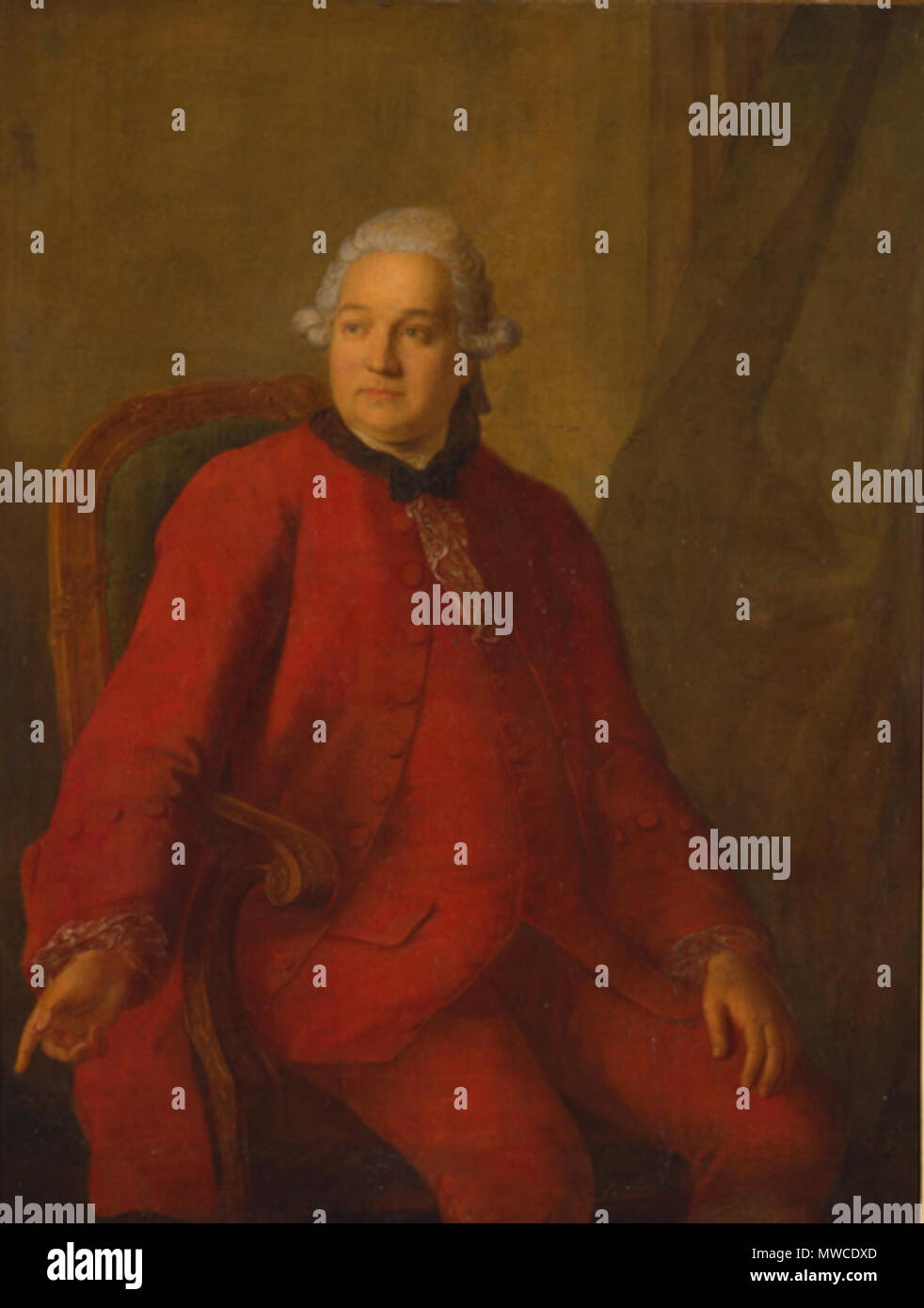 . Я.А. Шубский придворный певчий, получивший дворянство при Елизавете Петровне. Отдал свое имение Московскому Воспитательномй дому и ушел в монастырь. Портрет Шубского написан Ф. Баризьеном . Il XVIII secolo. Баризьен (Паризе) Фридрих Гартман (Хартман, Хартмут) 656 Y.A. Shubskiy Foto Stock