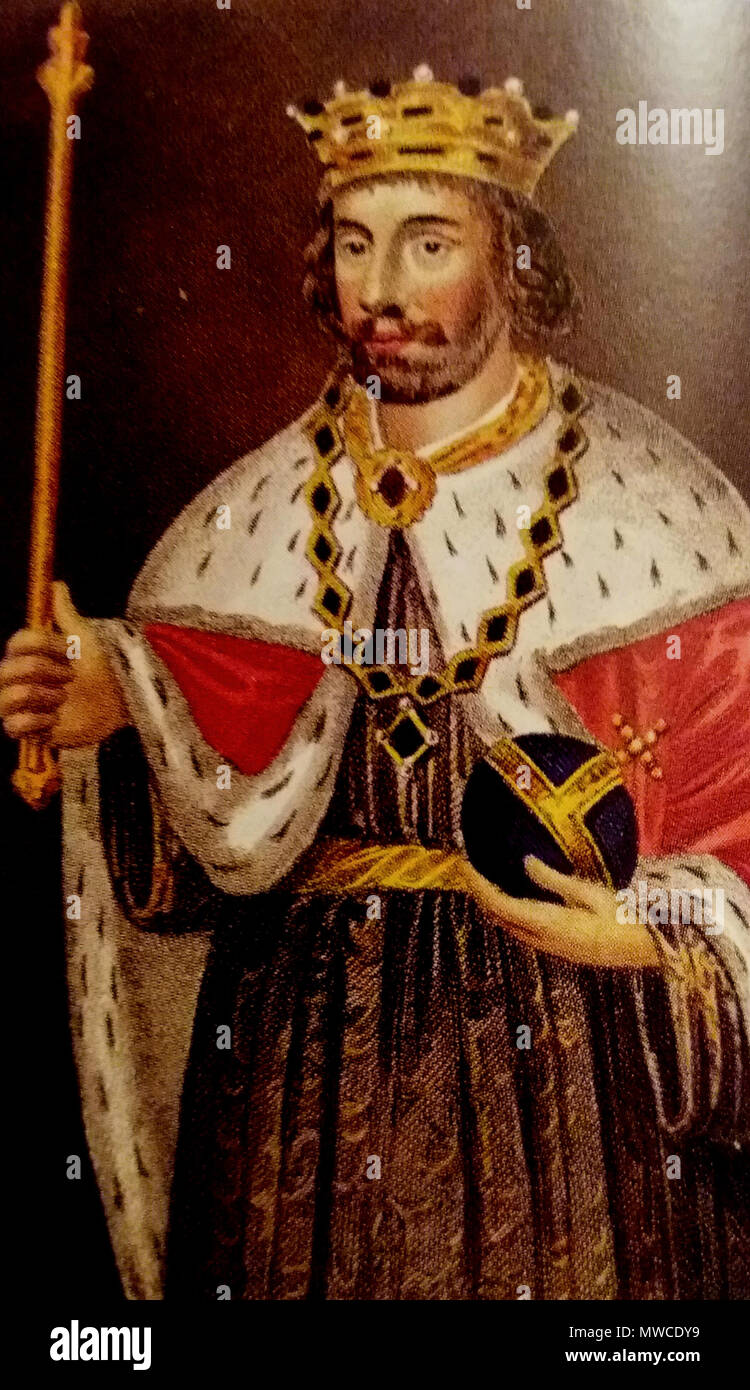 . Inglese: un XIX secolo ritratto di Re Edoardo II (regnò 1307-1327), succeduto da suo figlio Edoardo III, il bisnonno di Richard II (Edward II è stato). 1 gennaio 1800. Sconosciuto 179 Edward II, XIX secolo ritratto Foto Stock
