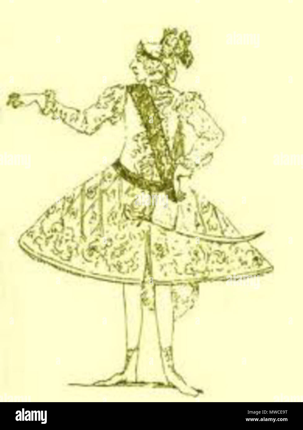 . Inglese: Caricatura di Gizziello, italiano famoso cantante castrato, in un ruolo operistico . 27 maggio 2014, 22:44:35. ANONIMO XVIII SECOLO disegno 247 Gizziello Foto Stock