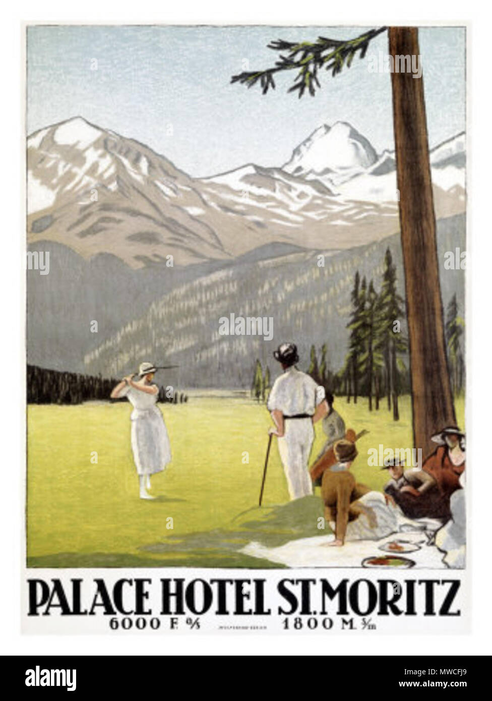 . Nederlands: Affiche: Palace Hotel St Moritz. . Emil Cardinaux (1877-1936) 185 Emil Cardinaux--palace-hotel-st-moritz Foto Stock