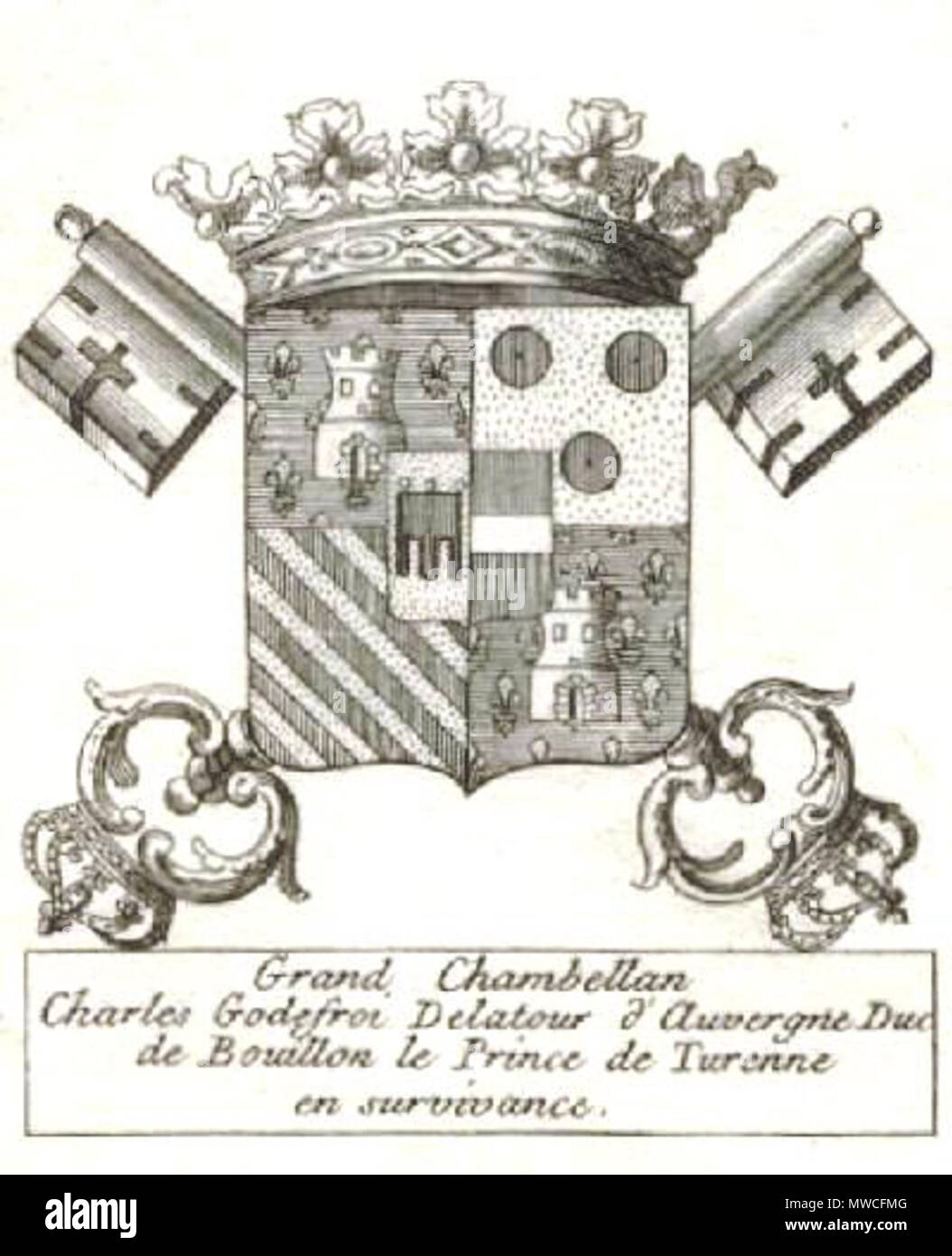 . Français : Grand Chambellan de France . Xix secolo 251 Grand Chambellan Foto Stock