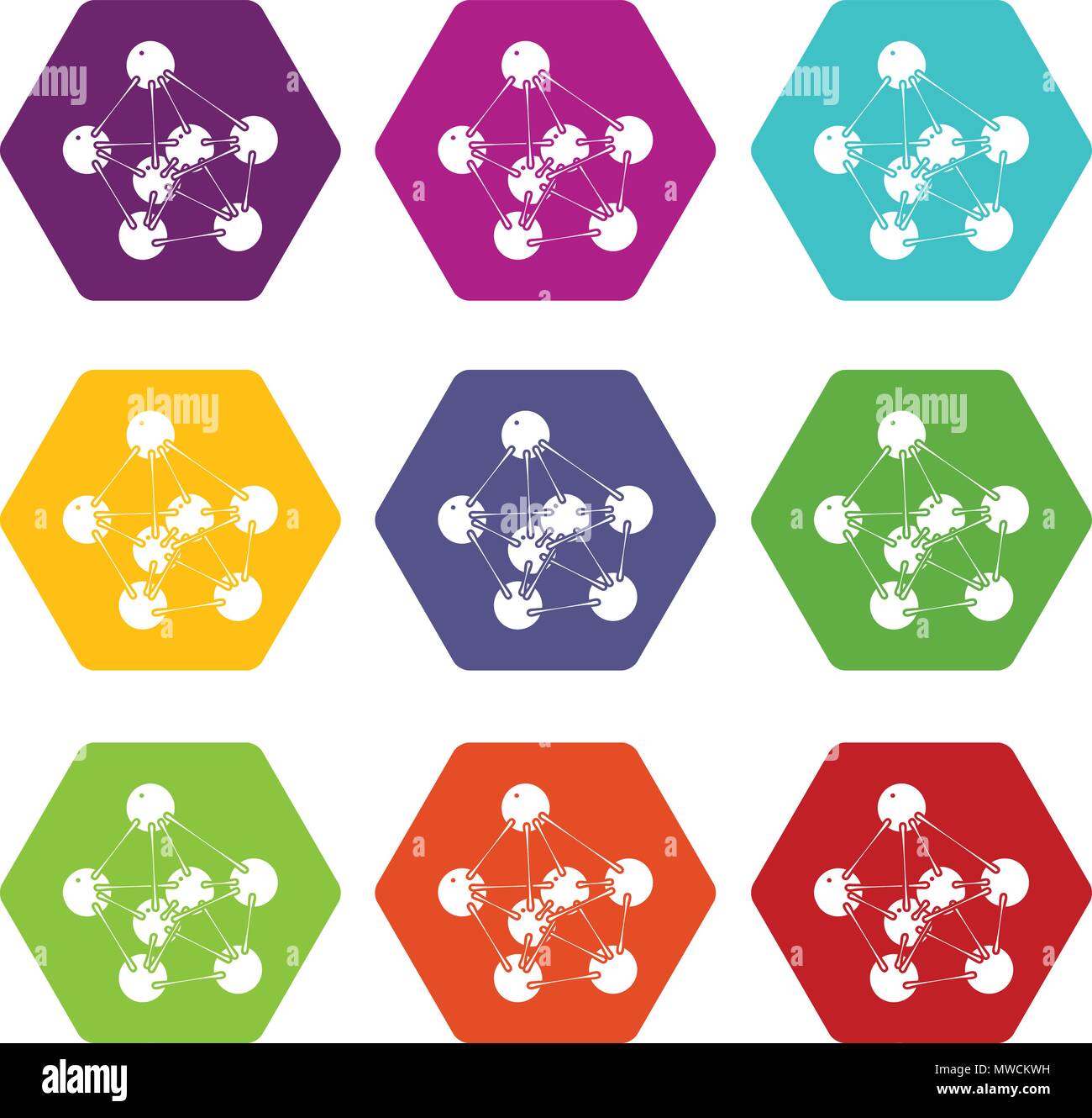 Icone di fenolo impostare 9 vector Illustrazione Vettoriale
