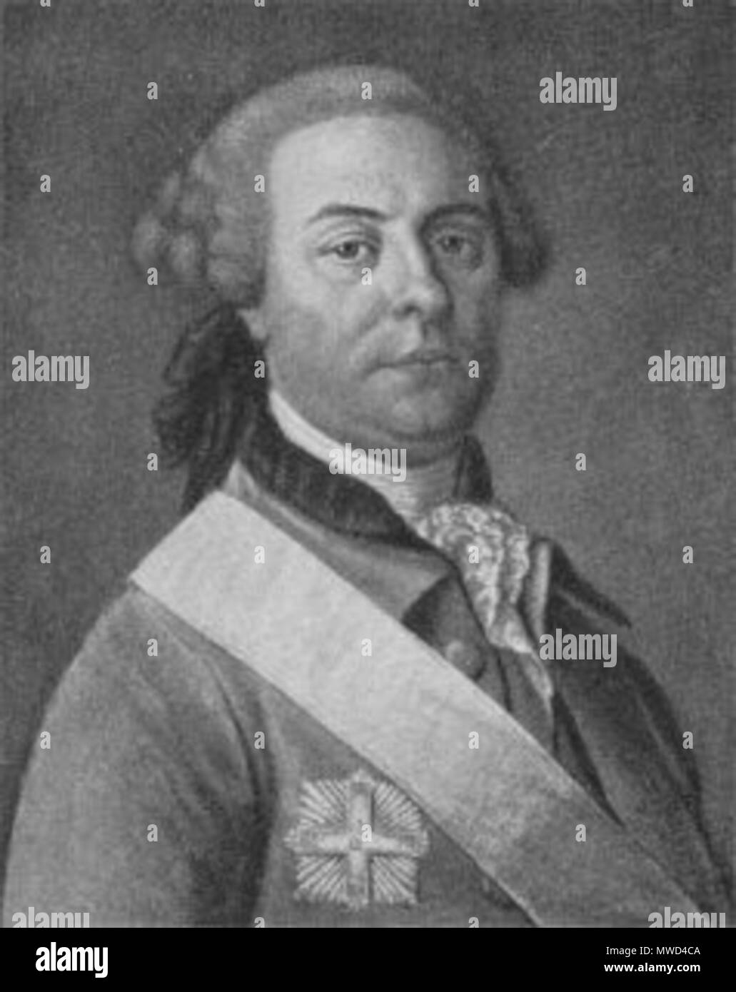 . Inglese: Gustav Frederik Holck-Winterfeldt (1733-1776), Conteggio danese, district officer e proprietario immobiliare . 1700s. Sconosciuto 258 Gustav Frederik Holck-Winterfeldt Foto Stock