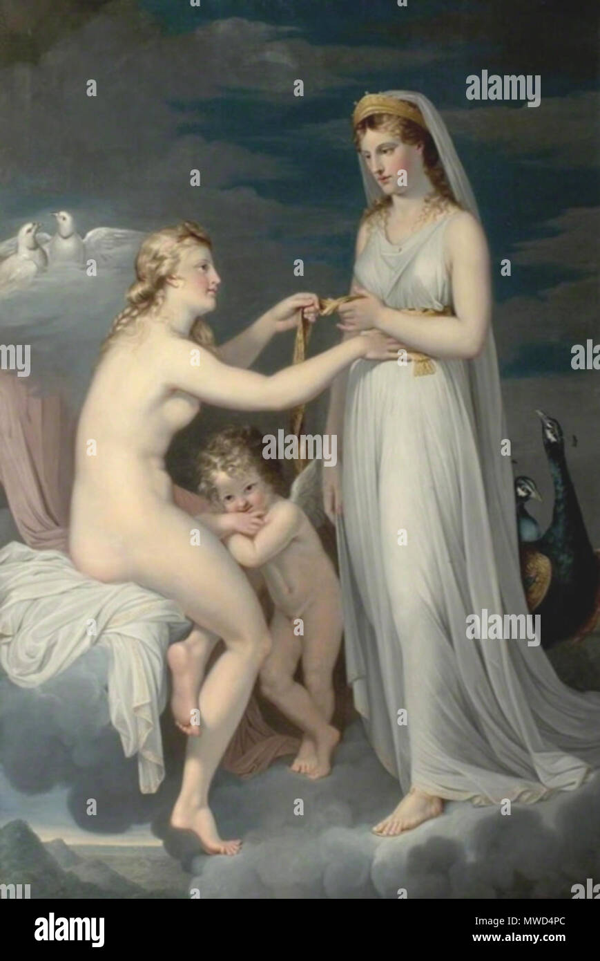 . Juno in prestito il corpino di Venere di Guy testa(attribuito a) data dipinta: c.1771 Olio su tela, 198,1 milioni x 146.1 cm Collezione: Nottingham City Musei e Gallerie . circa 1771. Guy testa(attribuito a) 260 Guy testa - Juno in prestito il corpino di Venere Foto Stock