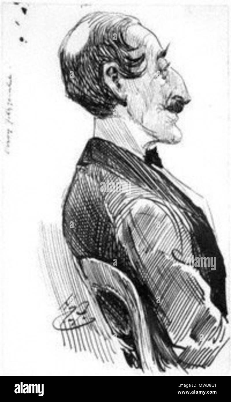 . Inglese: Disegno di Percy Fitzgerald da Harry Furniss (morto 1925) c.1890 Français : Caricatura de Percy Fitzgerald par Harry Furniss (mort en 1925), né vers 1890 . 6 febbraio 2012. Jack1966 209 Fitzgerald-Furniss Foto Stock