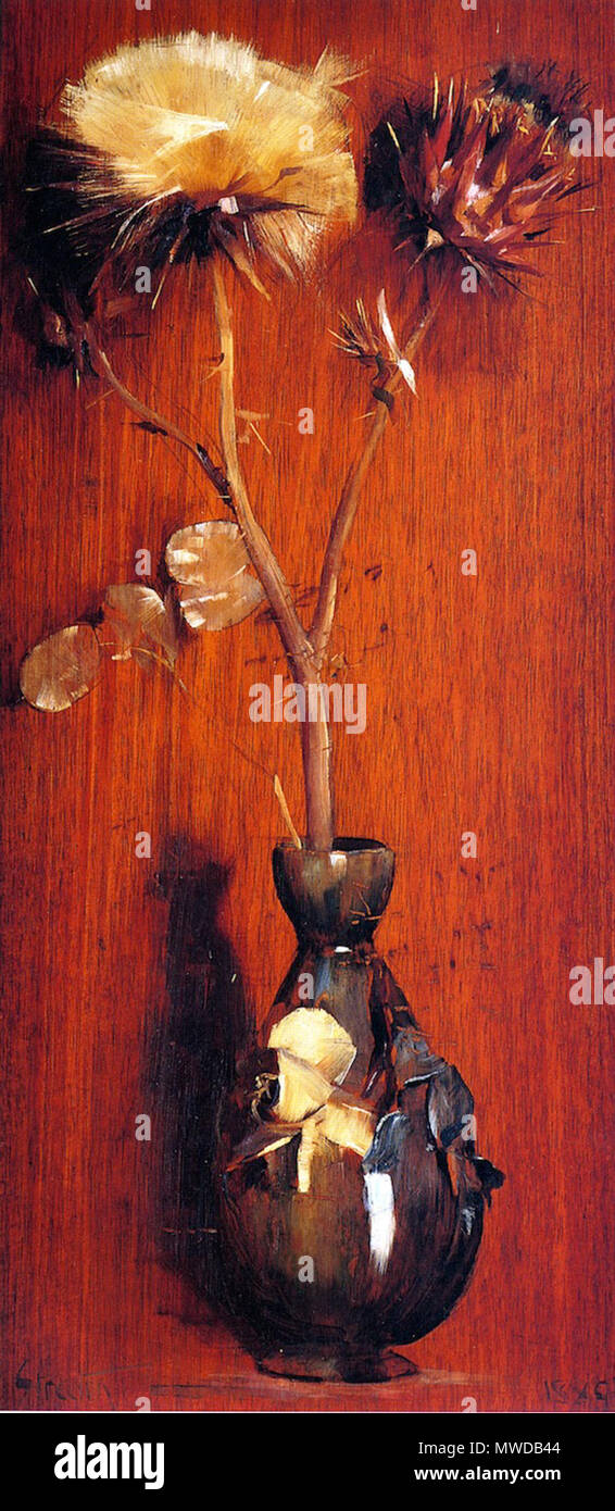 . Inglese: onestà e carciofi. Alec Cato Collection - Melbourne (Australia). Altezza: 57,8 cm (22.76 in.), Larghezza: 26,3 cm (10,35 in.). Pittura - olio su pannello . 1889 283 onestà e carciofi Foto Stock