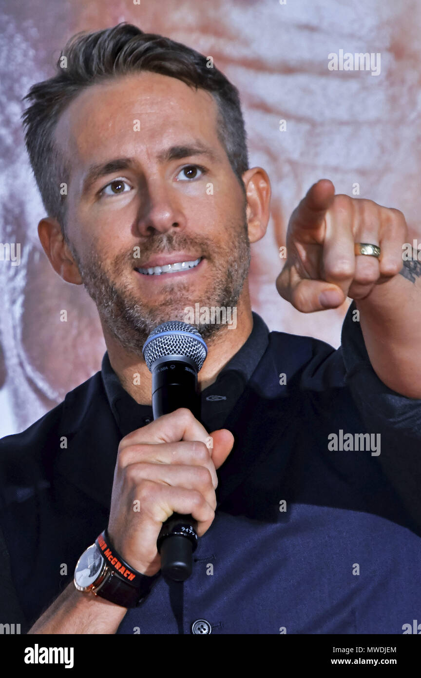 Tokyo, Giappone. 29 Maggio, 2018. Ryan Reynolds assiste il 'Deadpool 2' premiere in Roppongi Hills il 29 maggio 2018 a Tokyo, Giappone. | Verwendung weltweit Credito: dpa/Alamy Live News Foto Stock