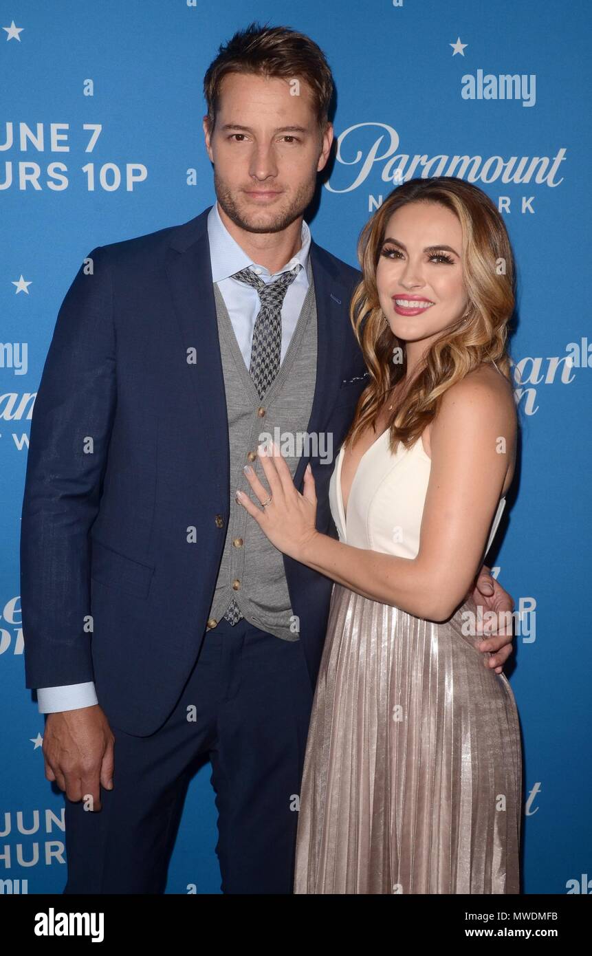 Justin Hartley, Chrishell Stause presso gli arrivi per Paramount della rete donna americana Premiere Party, Chateau Marmont, Los Angeles, CA Maggio 31, 2018. Foto di: Priscilla concedere/Everett Collection Foto Stock