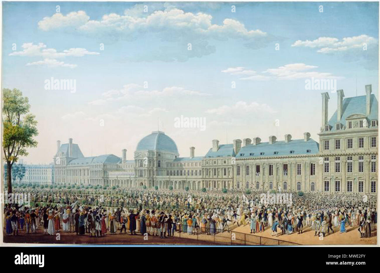 . Français : Le palais des Tuileries . tra circa 1815 e circa 1830. Antoine Ignace Melling 201 Facciata Tuileries circa 1820 Foto Stock