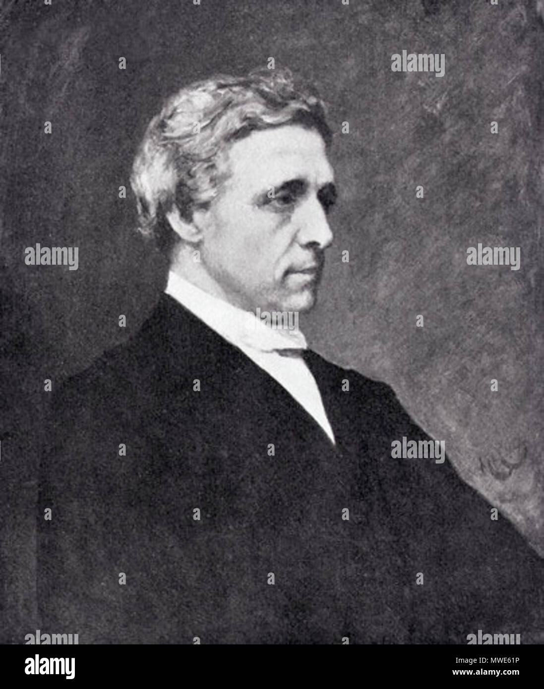 . Inglese: ritratto postumo di Lewis Carroll da Hubert von Herkomer, basate sulle fotografie. Questo dipinto pende ora nella grande sala della Chiesa di Cristo, Oxford. circa 1898. Hubert von Herkomer (dipinto originale--dominio pubblico) 275 Herkomer-ritratto di Carroll-bw Foto Stock