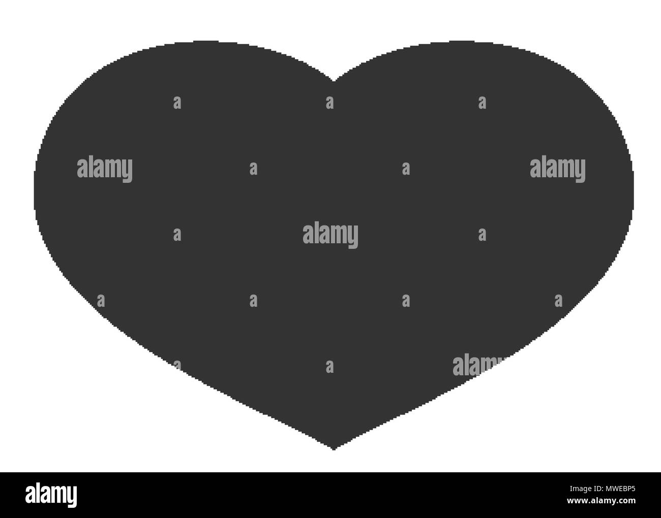 Nero comune a forma di cuore ad icona. Amore segno illustrazione Illustrazione Vettoriale