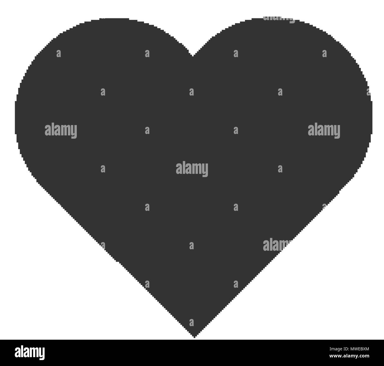 Icona a forma di cuore. Simbolo d'amore. Segno di salute silhouette Illustrazione Vettoriale