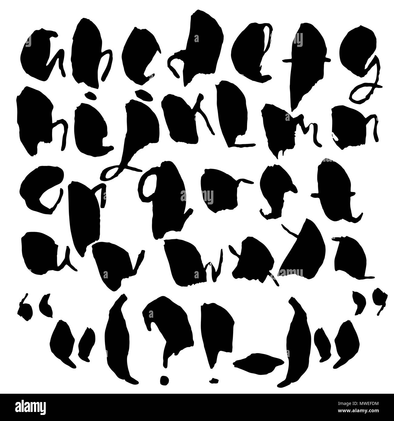 Handdrawn pennello asciutto font. Spazzola moderno lettering. Stile grunge alfabeto. Illustrazione Vettoriale. Illustrazione Vettoriale