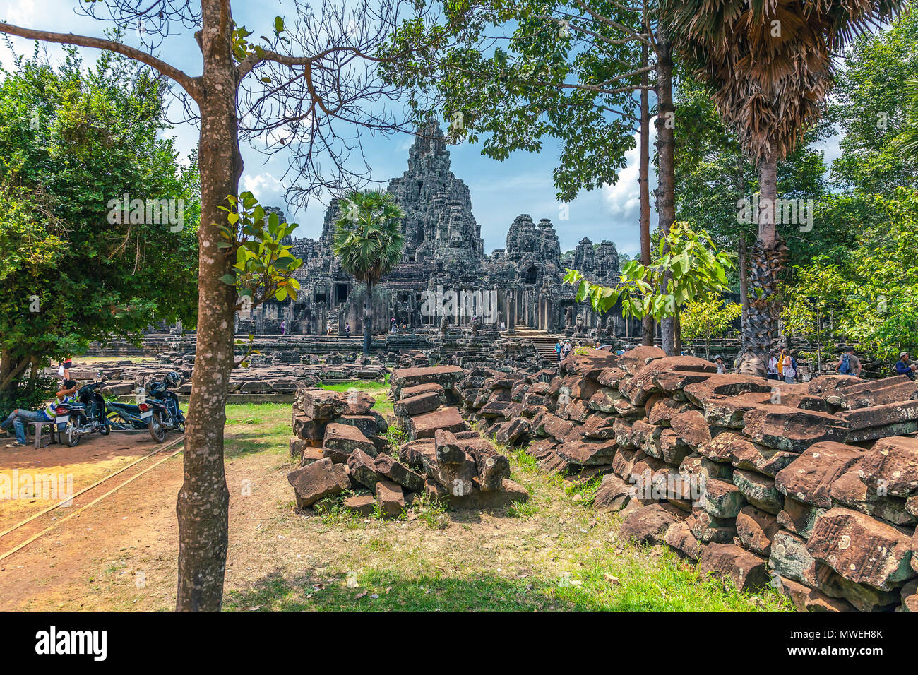 Le rovine di Angkor Thom tempio in Cambogia Foto Stock