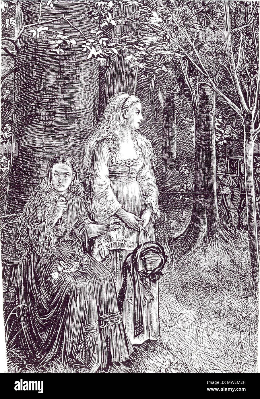 . Inglese: illustrazione di Michael Fitzgerald per Le Fanu della storia Carmilla in blu scuro (gennaio 1872), electrotype dopo legno-incisione, riprodotta in migliori storie di fantasmi, ed. Bleiler. 1872. Michael Fitzgerald (fl. 1871 - 1891) 209 Fitzgerald, funerali da Carmilla Foto Stock