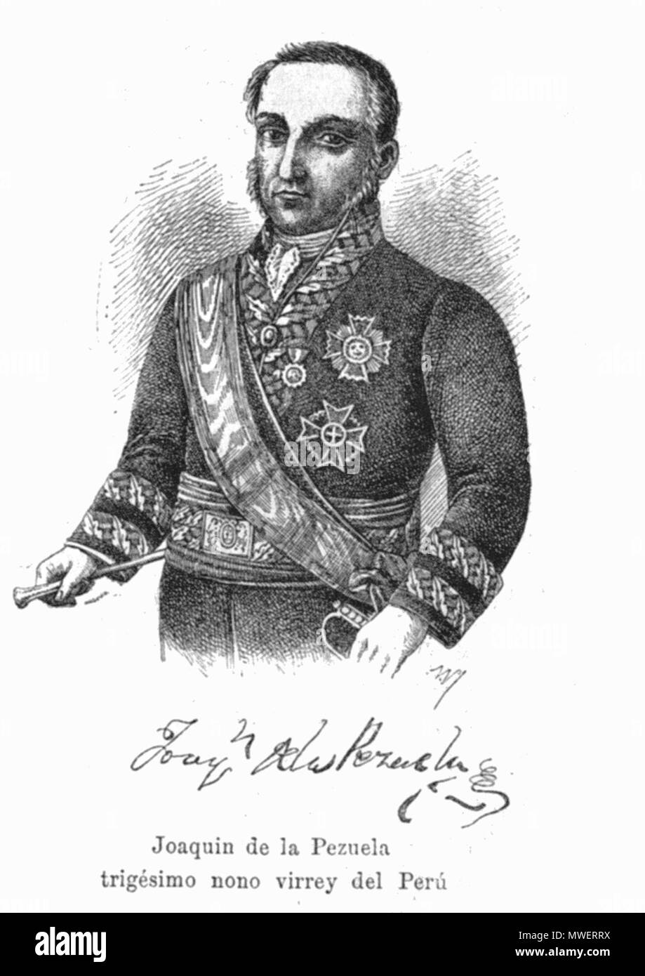 . Joaquín de la Pezuela, viceré spagnolo del Perù . circa 1816. Sconosciuto 323 JoquinDLPezuela Foto Stock