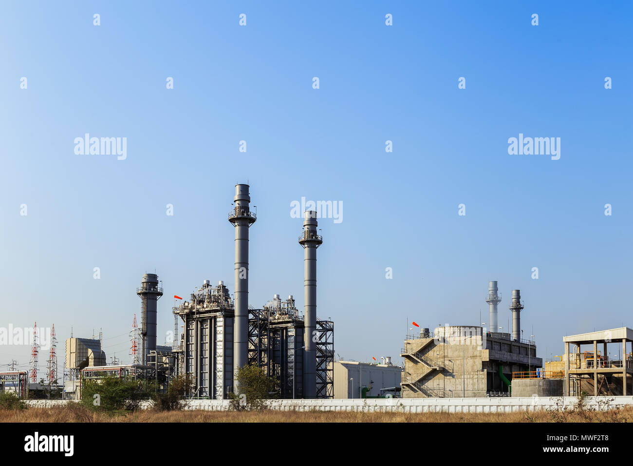 Offshore nel settore petrolifero e del gas naturale a gas di compressione dei rifiuti e unità di recupero del calore del motore a turbina a gas Foto Stock