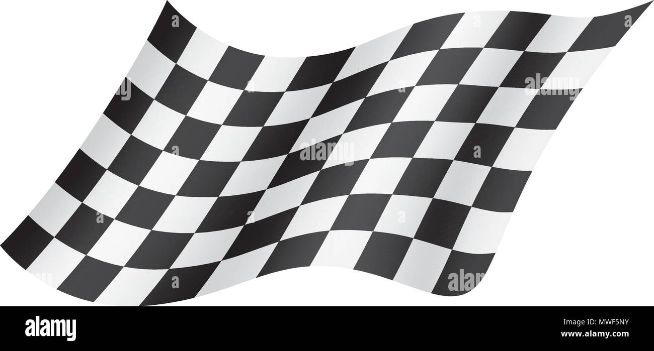 Sventola bandiera a scacchi in bianco & nero racing Pattern, motor sport elemento, illustrazione vettoriale Illustrazione Vettoriale