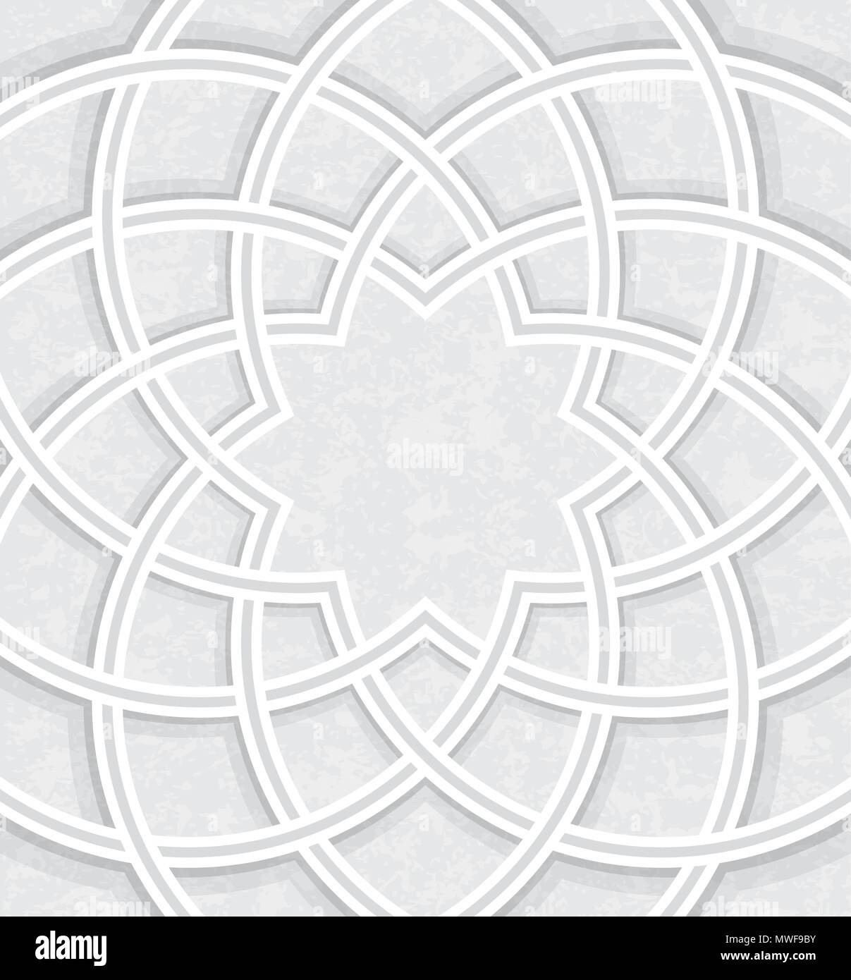 Cupola islamica all'interno di sfondo luminoso, rotondo quadrato Design, illustrazione vettoriale Illustrazione Vettoriale