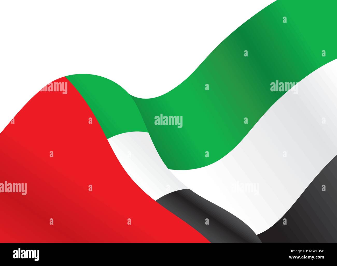 Emirati Arabi Uniti sventola bandiera sfondo, illustrazione vettoriale Illustrazione Vettoriale