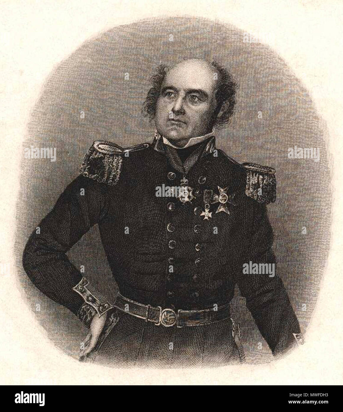 . Inglese: Sir John Franklin (1786-1847), inglese capitano di mare Artico e explorer. . Sconosciuto 320 John Franklin Foto Stock