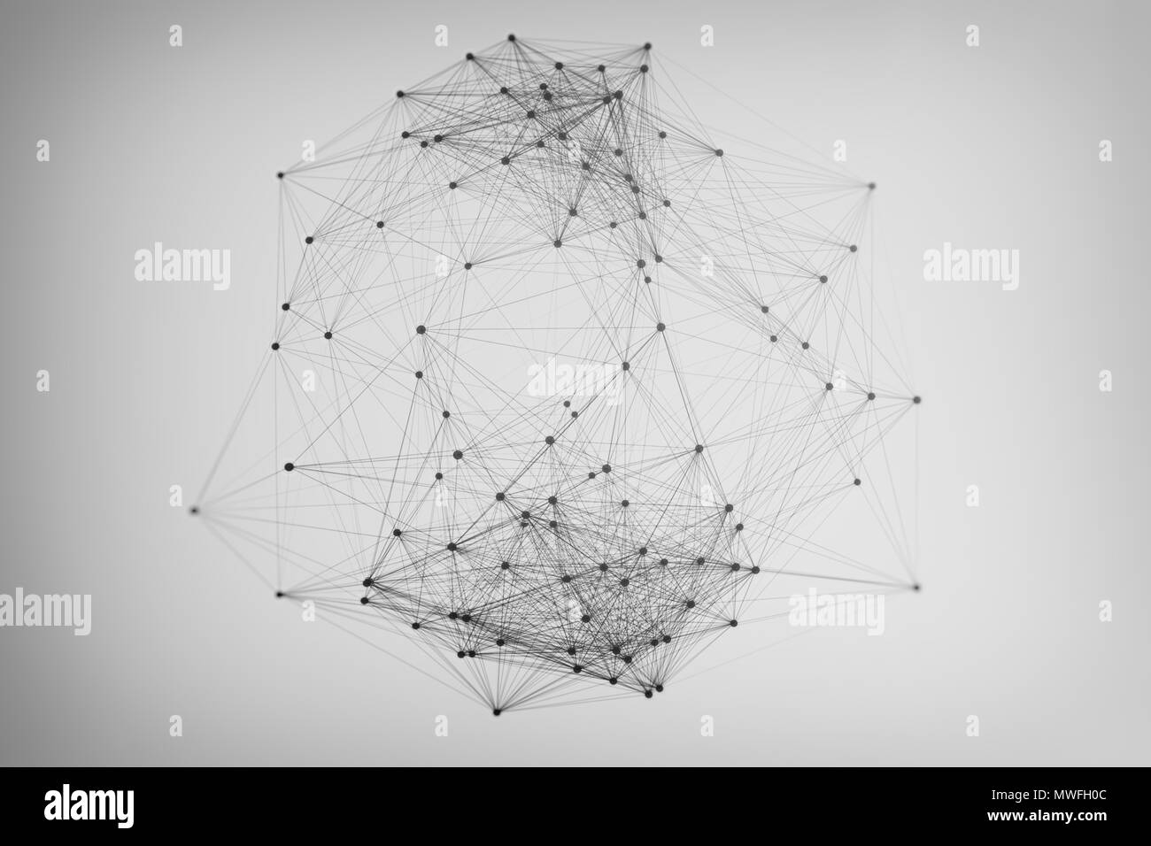 Rete astratta di punti collegati Foto Stock