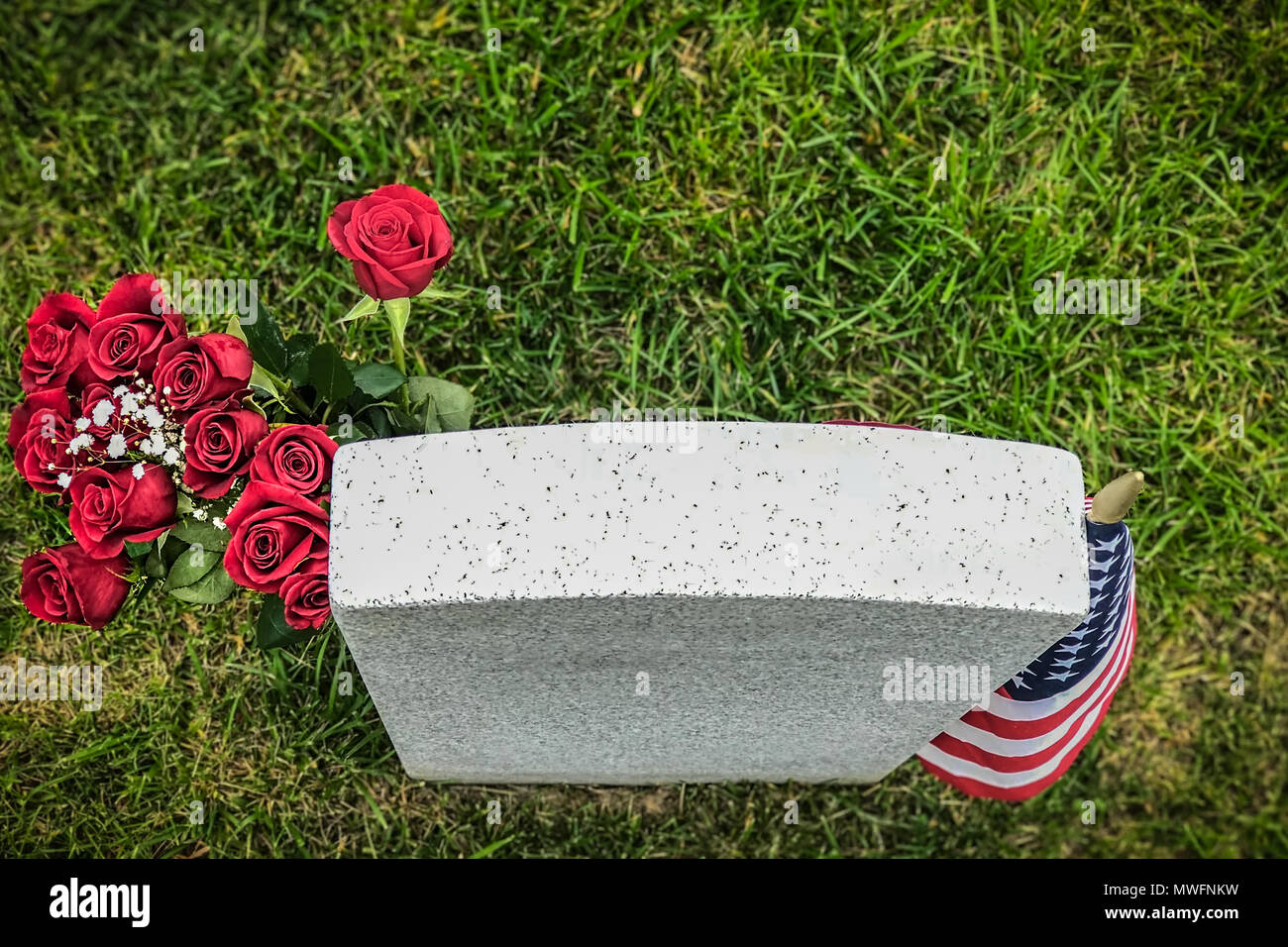 Tombe decorate di noi servizio militare i membri al cimitero di Virginia. Foto Stock