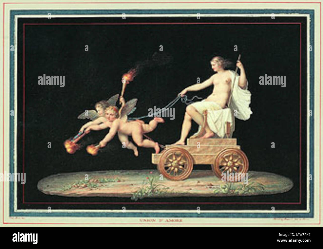 . Unione d'Amor (Amor crudele) . Folge von sechs Gouachen . prima di 1891 386 maestri, Michelangelo - Unione d'Amor Foto Stock