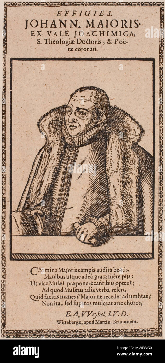 . Deutsch: Johann Grande (1533-1600), Einblattdruck . circa 1580. Lucas Cranach d. J. 318 Johann principali (Cranach) Foto Stock