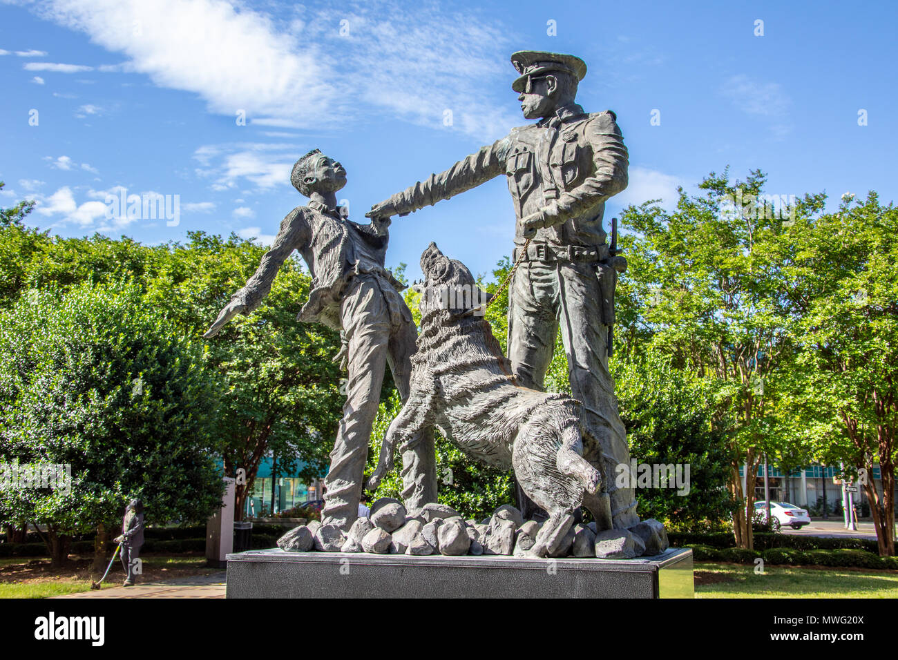 Il soldato del piede, statua scolpita da Ronald S McDowell, Kelly Ingram Park, Birmingham, Alabama, STATI UNITI D'AMERICA Foto Stock