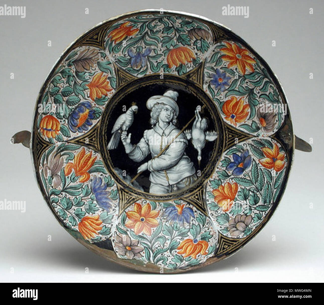 . Inglese: due trattati ciotola attribuito a Jacques Laudin (Francia, Limoges, active 1627-1695) Francia, Limoges, xvii secolo arredo; Serviceware Grisaille e smalti policromi, oro su rame Altezza: 1 3/4 in. (4.4 cm); diametro: 5 5/8 in. (14,4 cm) dono di Varya e Hans Cohn (AC1992.152.118) . 1560. Jacques Laudin (Francia, Limoges, active 1627-1695) 356 LACMA Laudin ma-71360-WEB (ritagliate) Foto Stock