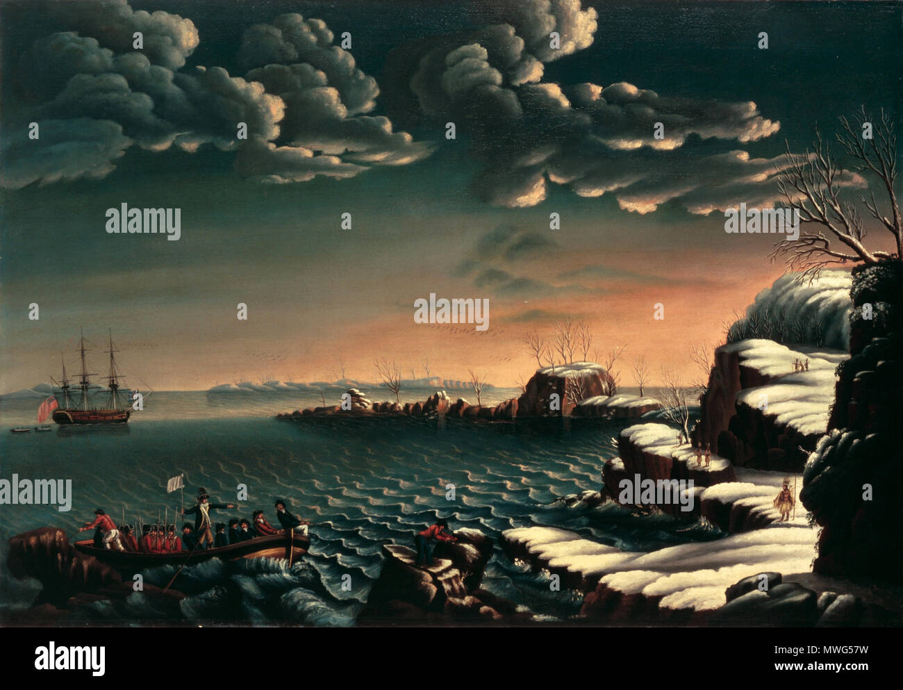 358 Lo sbarco dei pellegrini da Cornè - circa 1805 Foto Stock