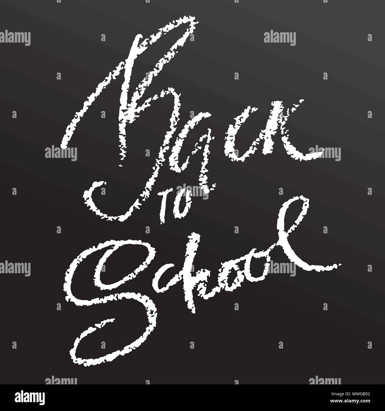 Si torna a scuola. Chalk scritte sulla superficie della lavagna. Tipografia poster. Illustrazione Vettoriale. Illustrazione Vettoriale
