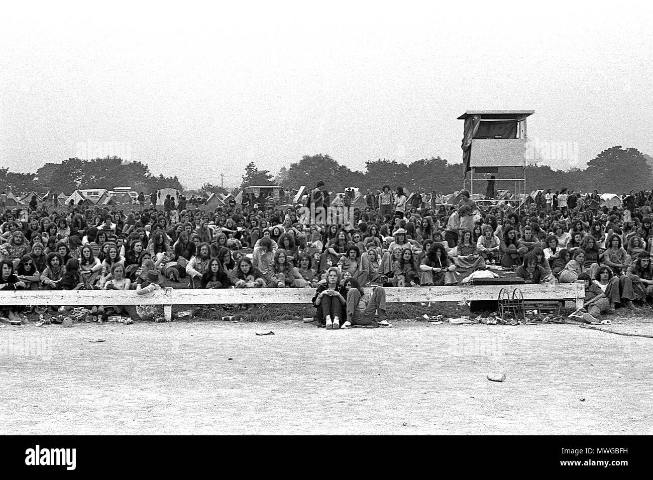 Vista del pubblico a Kendal Music Festival 1973 Foto Stock