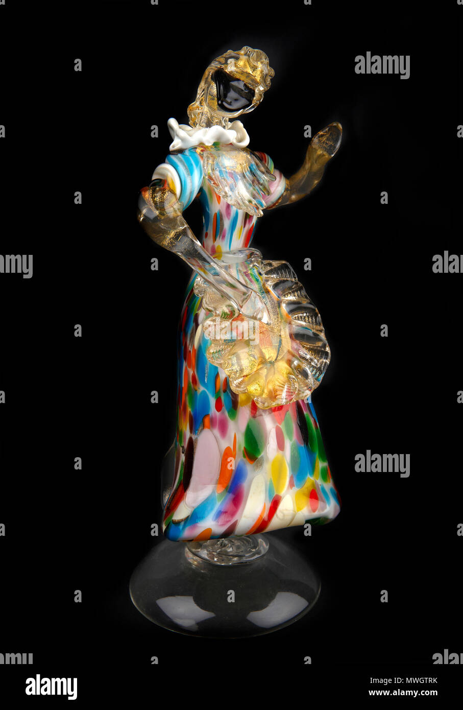 Un vetro di Murano statuetta raffigurante la maschera veneziana Colombina Foto Stock