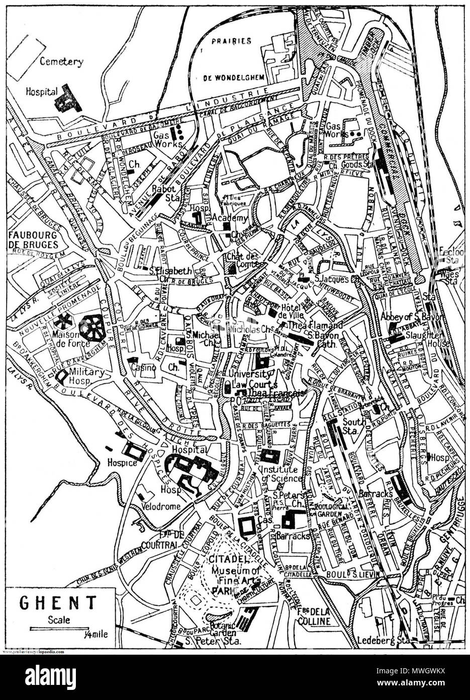 . Inglese: Mappa di Gand 1922 . Il 29 febbraio 2012. Sconosciuto 392 Mappa di Gand 1922 Foto Stock