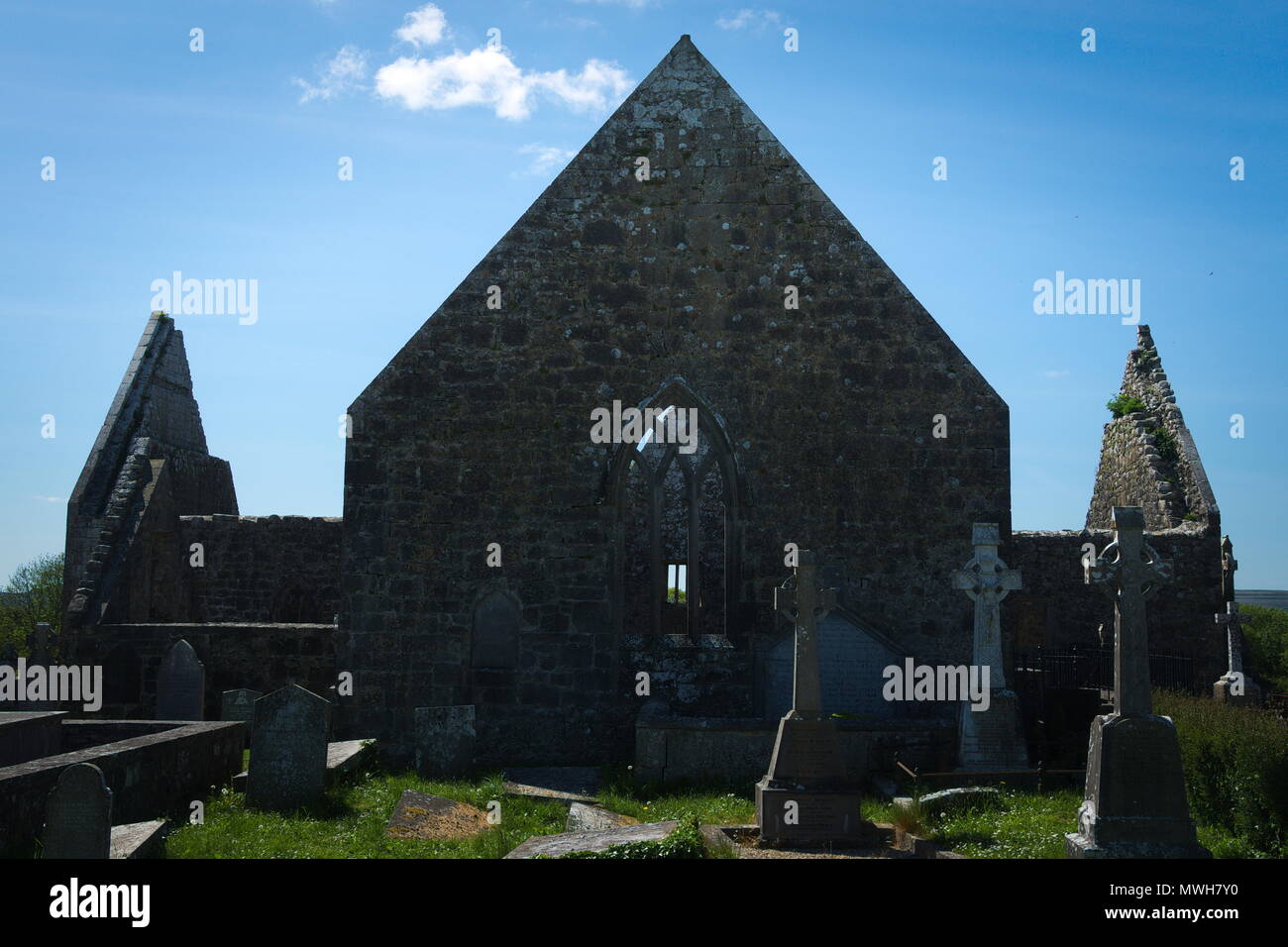 Kilmacduagh Abbey Foto Stock