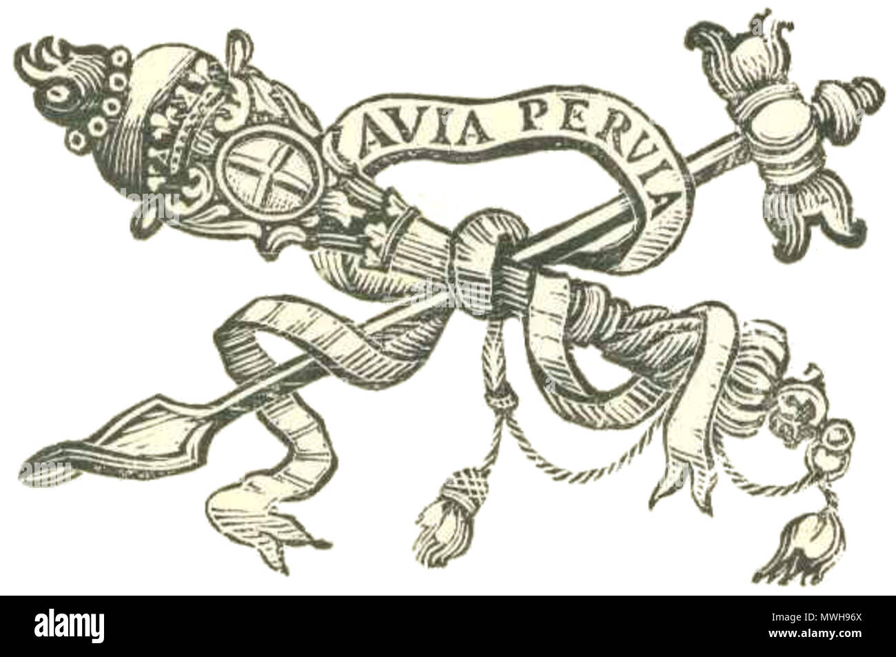 . Italiano: Stendardo maggiore di Modena. . Il 4 maggio 2009. GJo 421 Modena - Stendardo maggior con le trivelle da lo stemma del comune di Modena Foto Stock