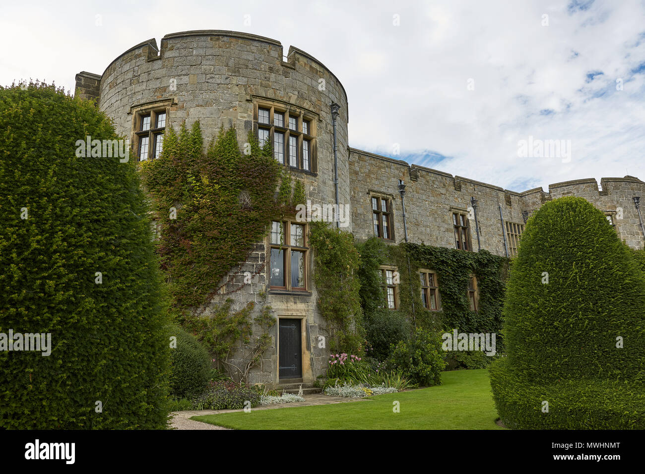 Chirk Castle e il suo giardino, Galles, Inghilterra. Foto Stock