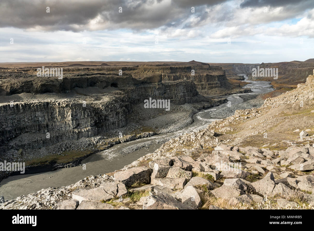 Wild canyon di Jokulsarglijufur Foto Stock