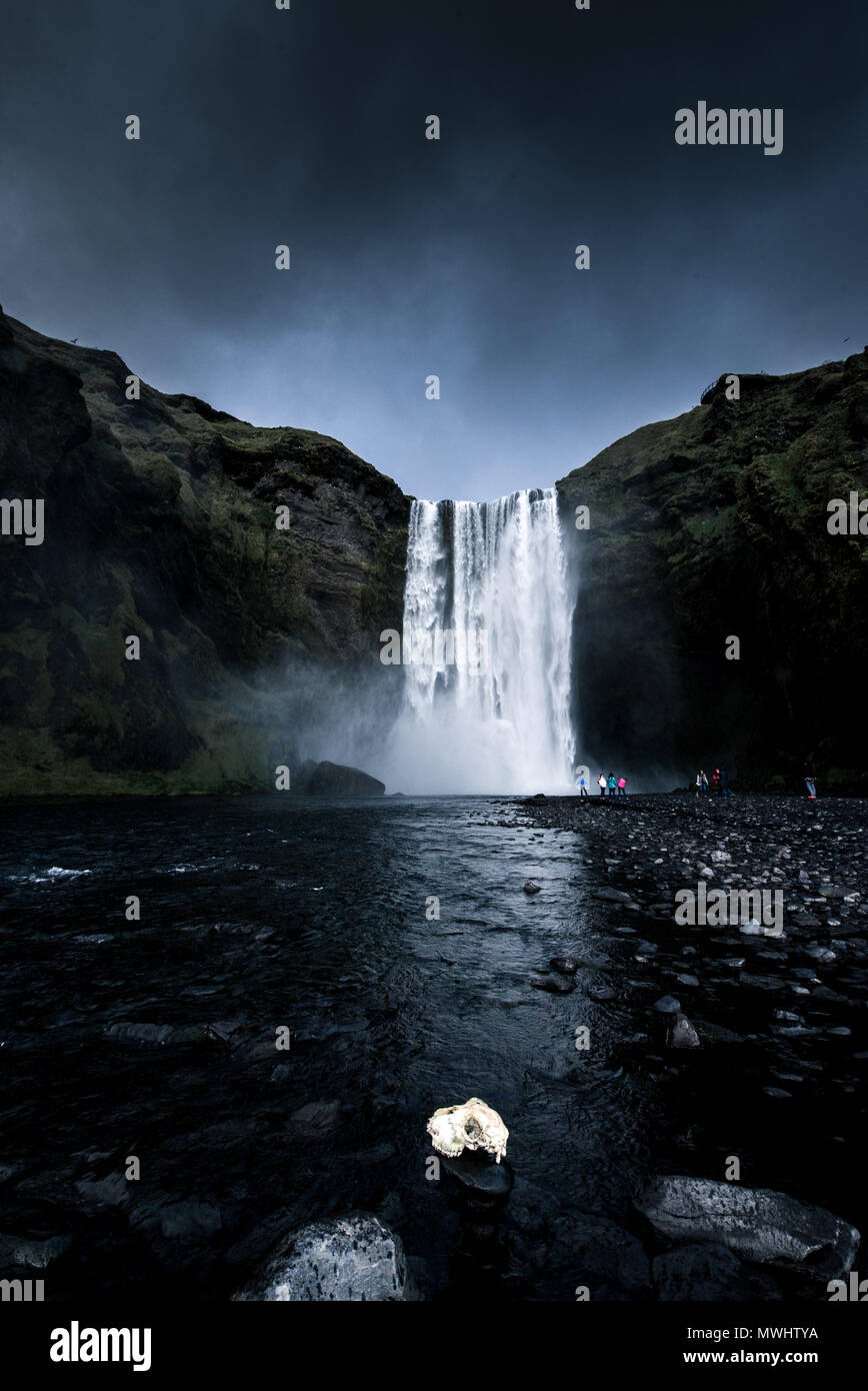 Skogafoss nel sud dell'Islanda Foto Stock