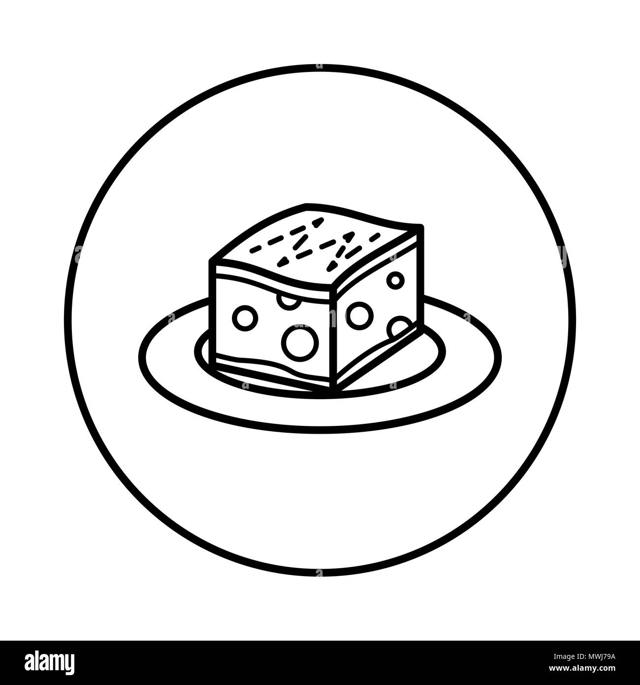 Vettore di miele Toast icona nella linea Circle, simbolo iconico all'interno di un cerchio, su sfondo bianco. Vettore design iconico. Illustrazione Vettoriale