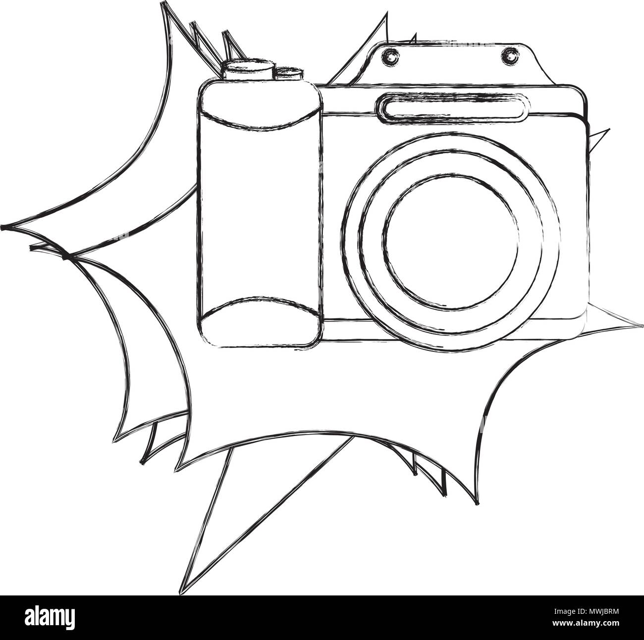 Fotocamera retrò icona fotografica illustrazione vettoriale design Illustrazione Vettoriale