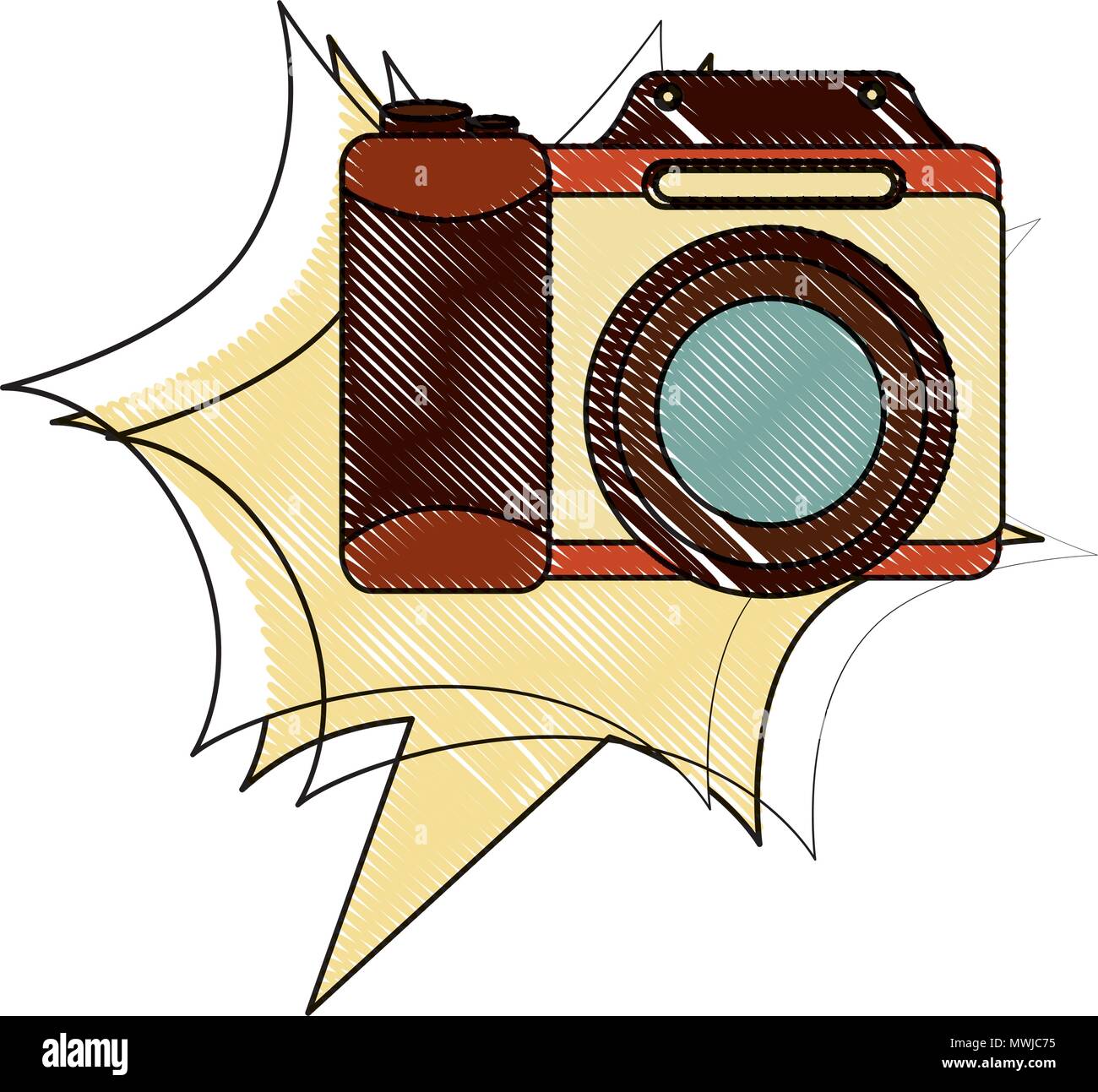 Macchina fotografica lente retro vintage illustrazione vettoriale disegno  Immagine e Vettoriale - Alamy