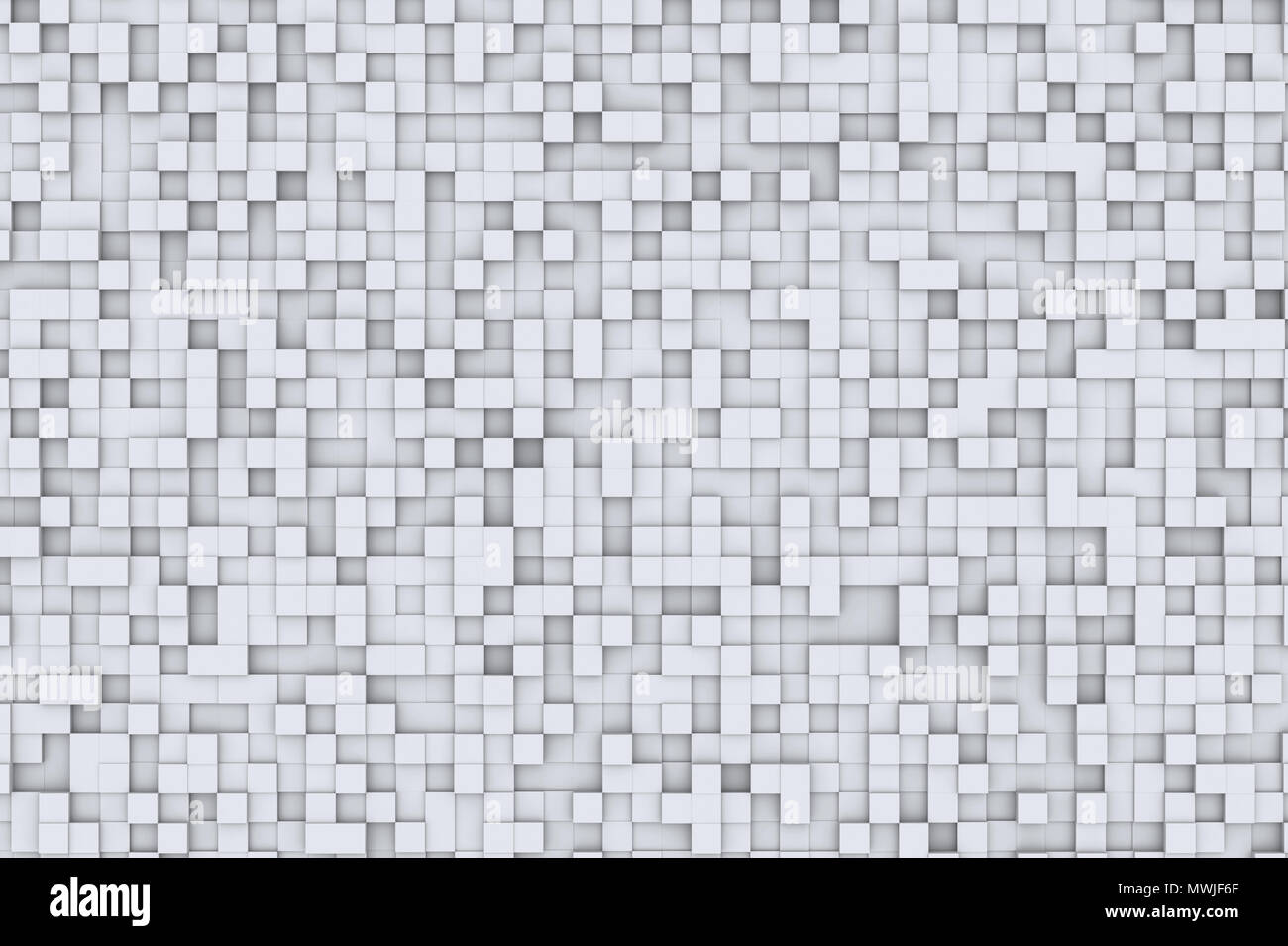 Bianco e Nero astratto geometrico tridimensionale sfondo cubo Design Pattern Foto Stock