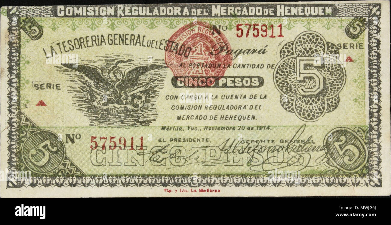467 Papel moneda del Mercado de Henequén Foto Stock
